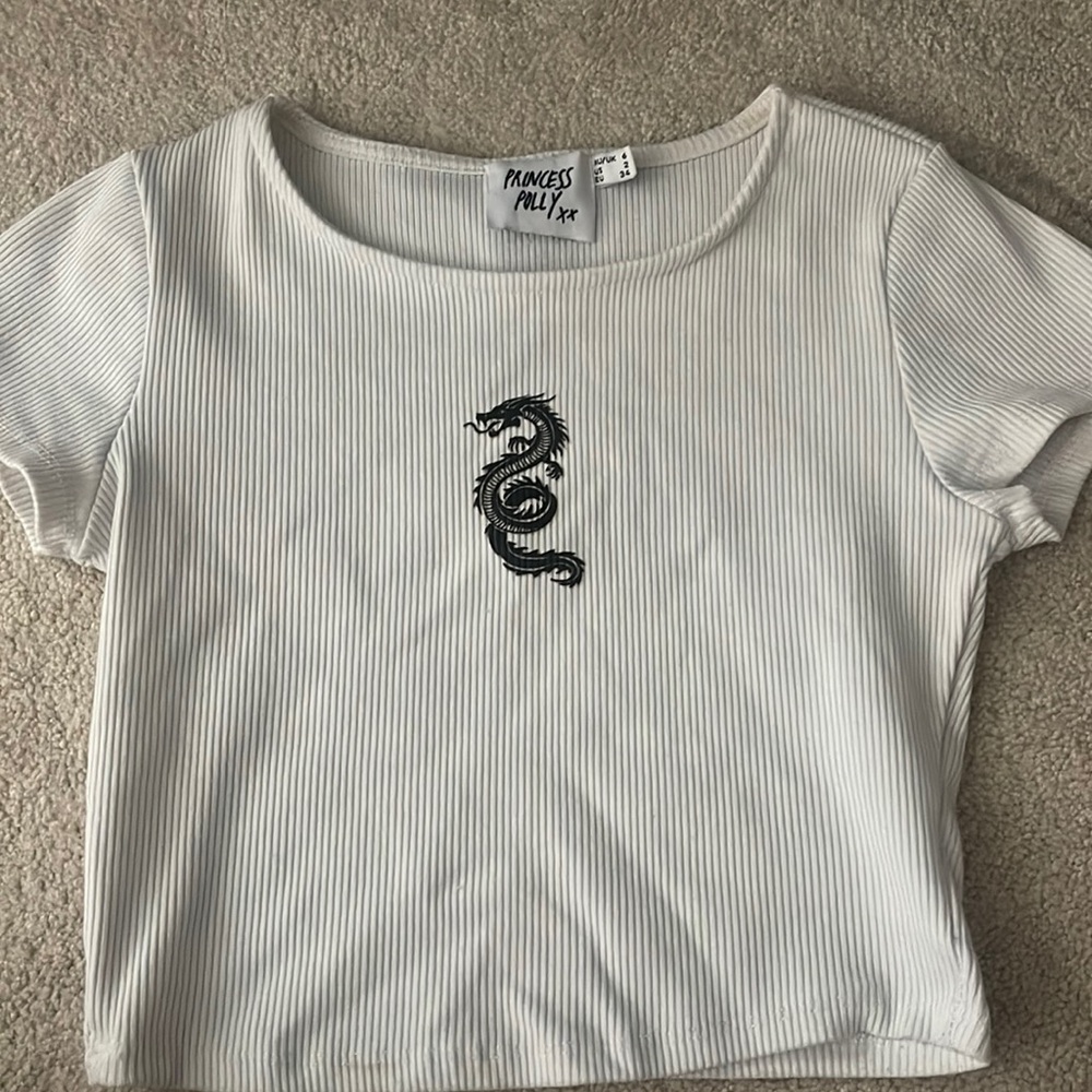 Princess polly cropped white top